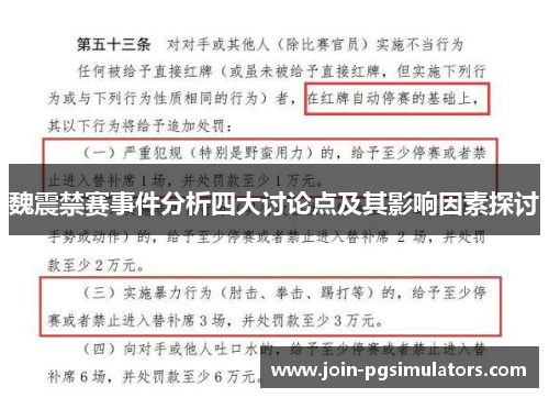 魏震禁赛事件分析四大讨论点及其影响因素探讨