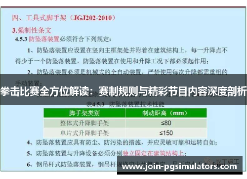 拳击比赛全方位解读：赛制规则与精彩节目内容深度剖析